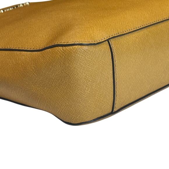 Michael Kors Jet Set Large Crossbody Messenger Bag Saffiano Leather Amber Yellow - Picture 11 of 14